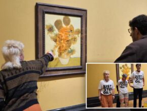 Climate protesters vandalize van Gogh’s ‘Sunflowers’ again Climate protesters vandalize van Gogh’s ‘Sunflowers’ again