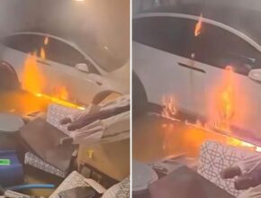 Tesla erupts into flames inside flooded Fla. garage following Hurricane Helene: video