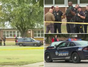 Kansas father shoots wife in the chest at elementary school drop-off