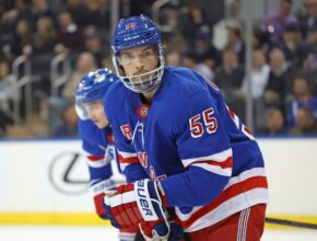 Rangers’ Ryan Lindgren sheds face shield after preseason surgery