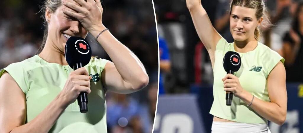 Eugenie Bouchard fights back tears after last tennis match of career