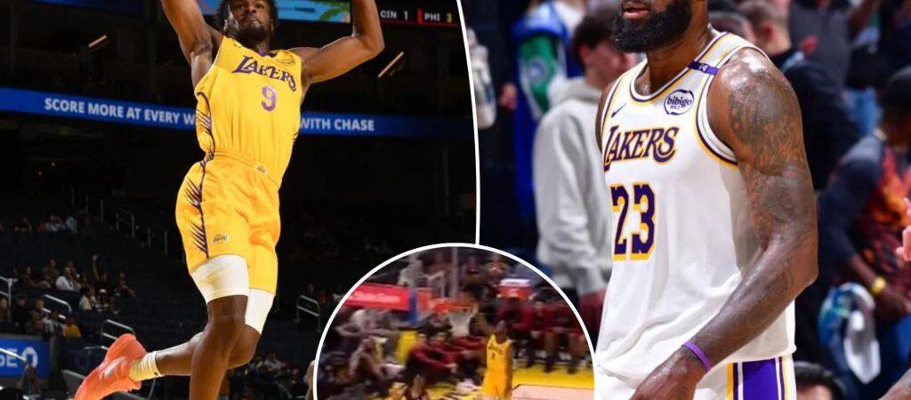LeBron James needs just two words to hype up Bronny’s Summer League dunk